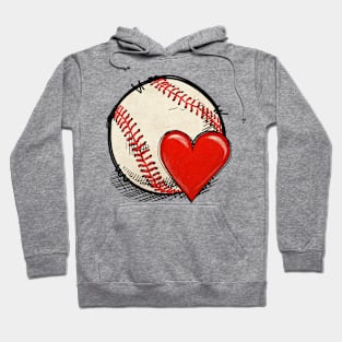 Baseball Women Game Day Baseball Heart Graphic Hoodie